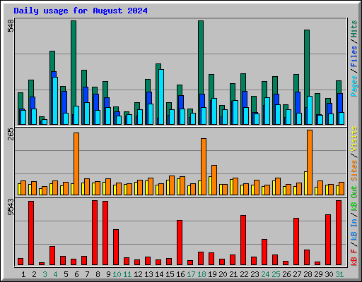 Daily usage for August 2024