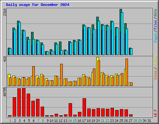 Daily usage for December 2024