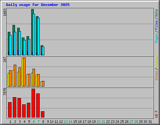 Daily usage for December 2025