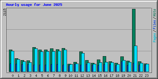 Hourly usage for June 2025