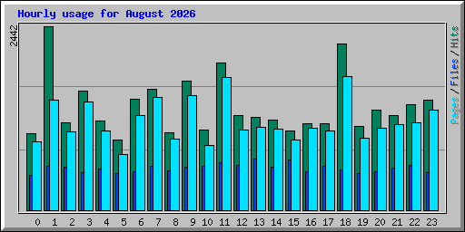Hourly usage for August 2026