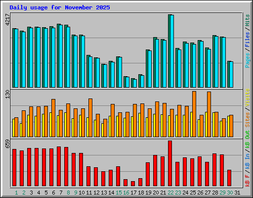 Daily usage for November 2025