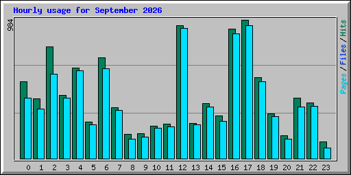 Hourly usage for September 2026